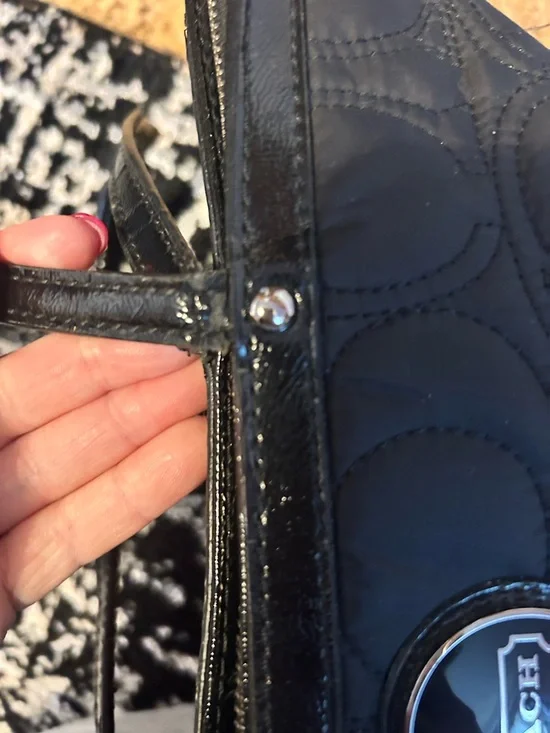 COACH Black Quilted Logo Tote Bag - Project Purse - Picture 4 of 8